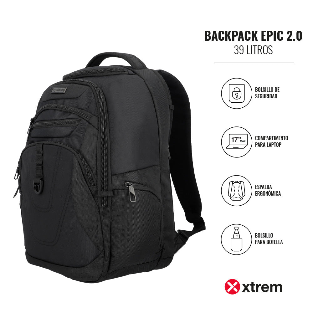 Mochila para Notebook 17" masculina Epic 2.0 Preta