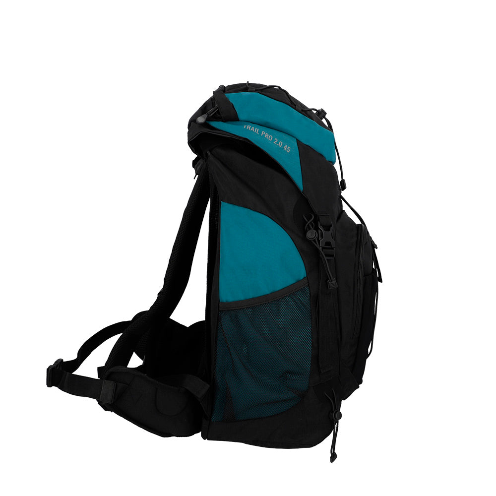 Mochila Trail Pro 2.0 4XT Preta e Azul Petróleo