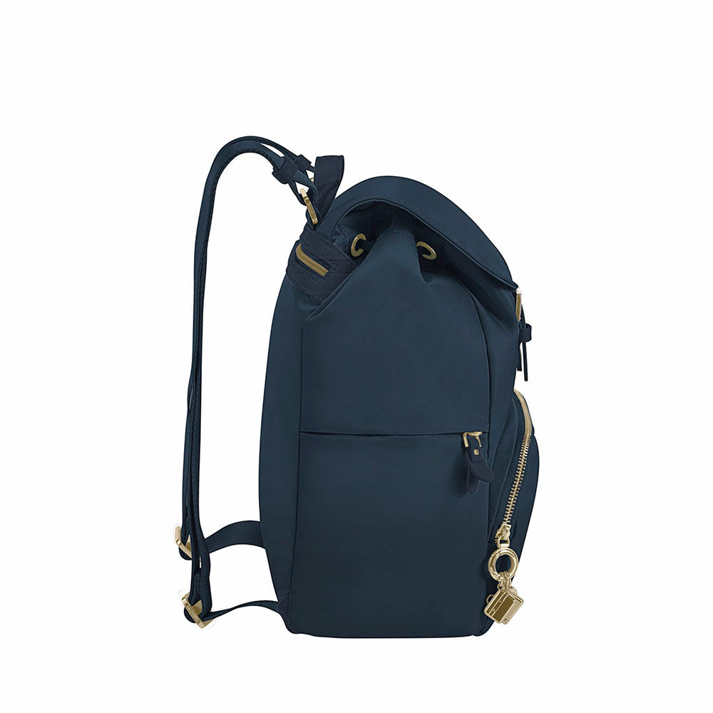 Mochila Samsonite Casual Karissa 2.0 com 3 bolsos e 1 fivela Azul Marinho