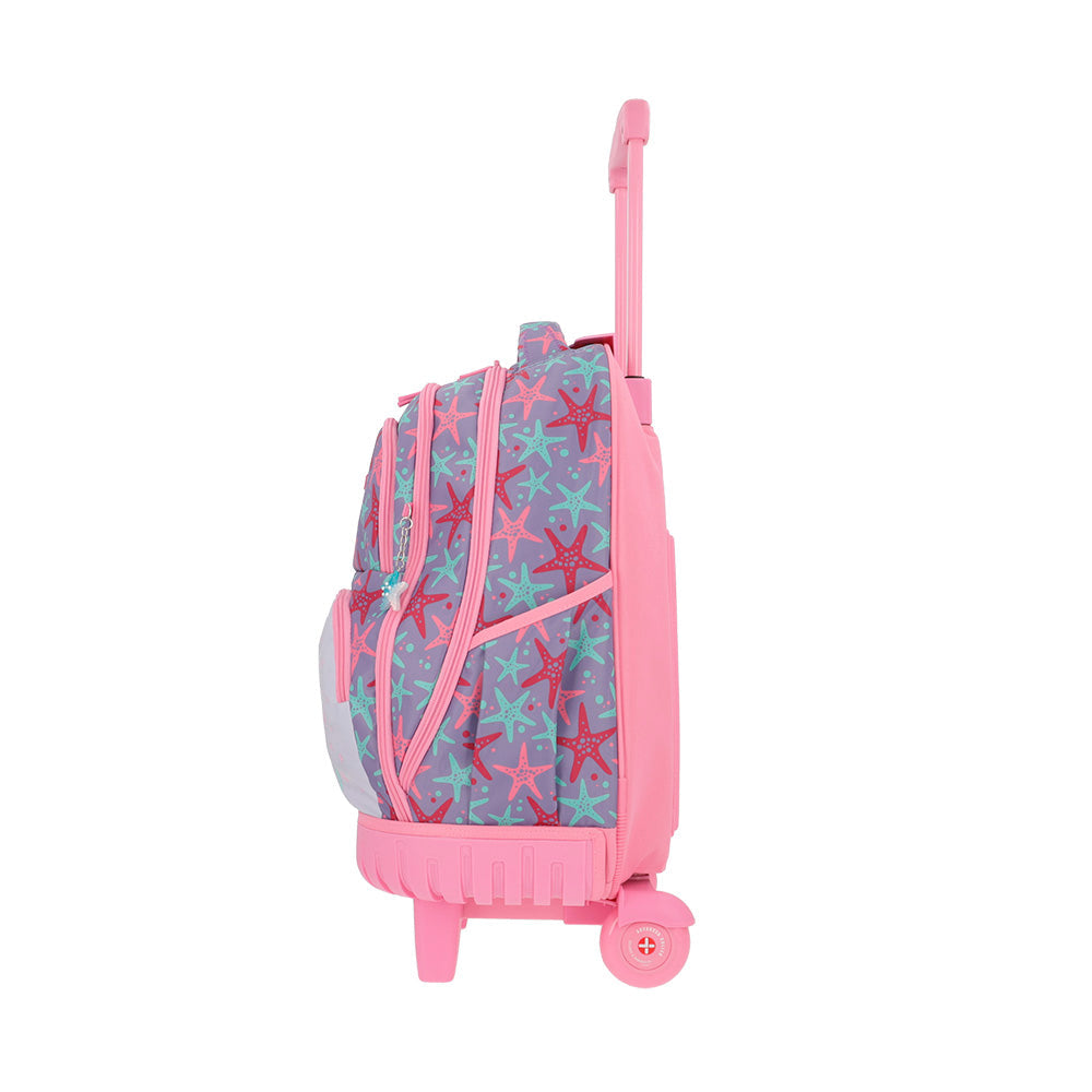 Mochila de Rodinha feminina infantil Cross Rosa e Lilás
