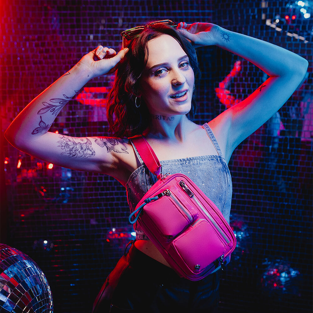 Cartera bandolera Hazel rosada S