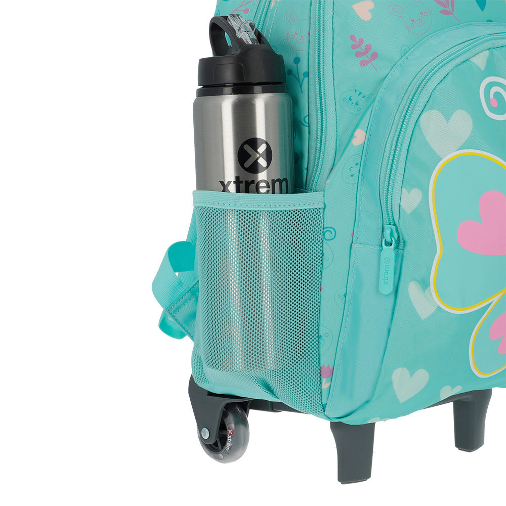 Mochila de Rodinha feminina infantil Lincoln verde água