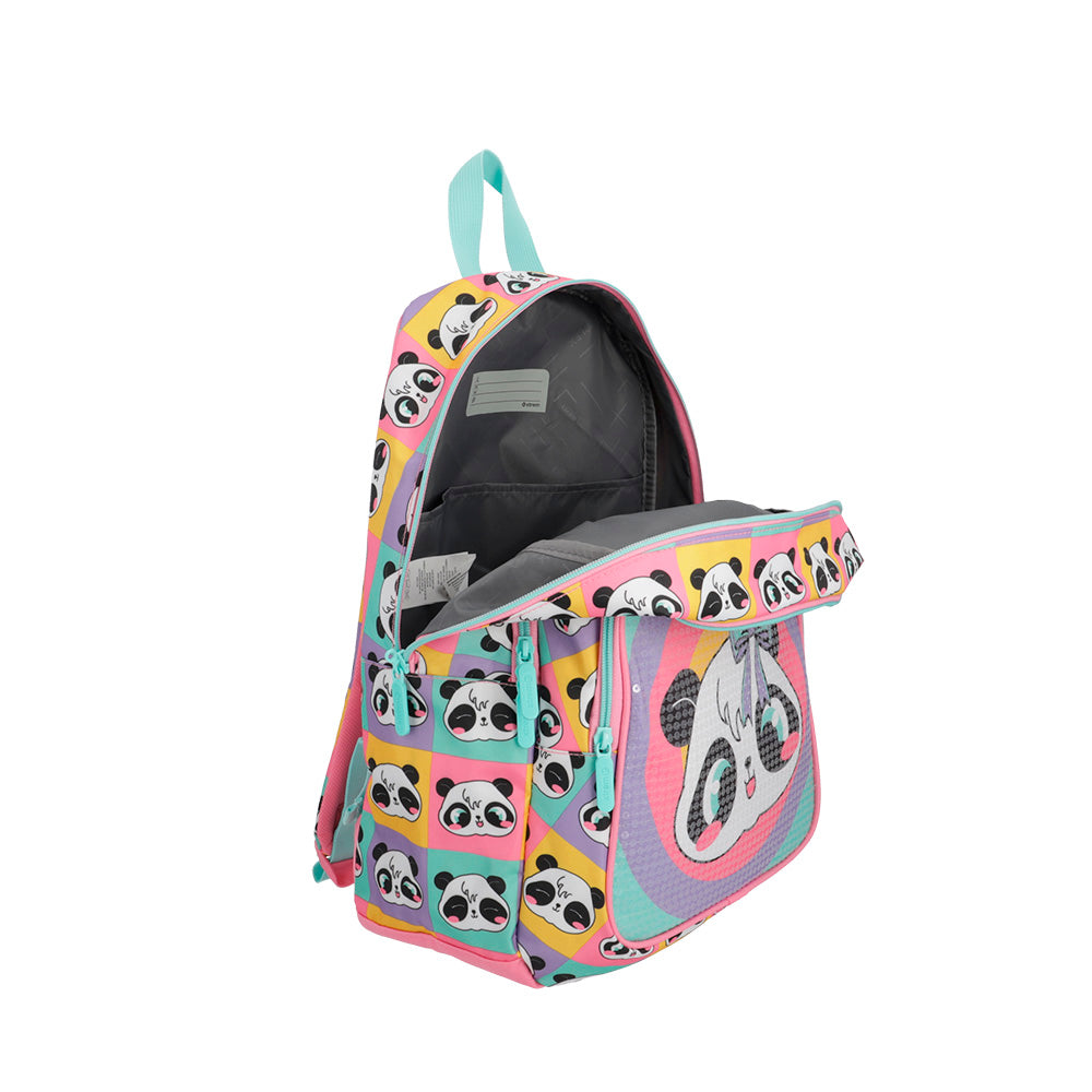 Mochila feminina infantil Hopper Panda Colorida