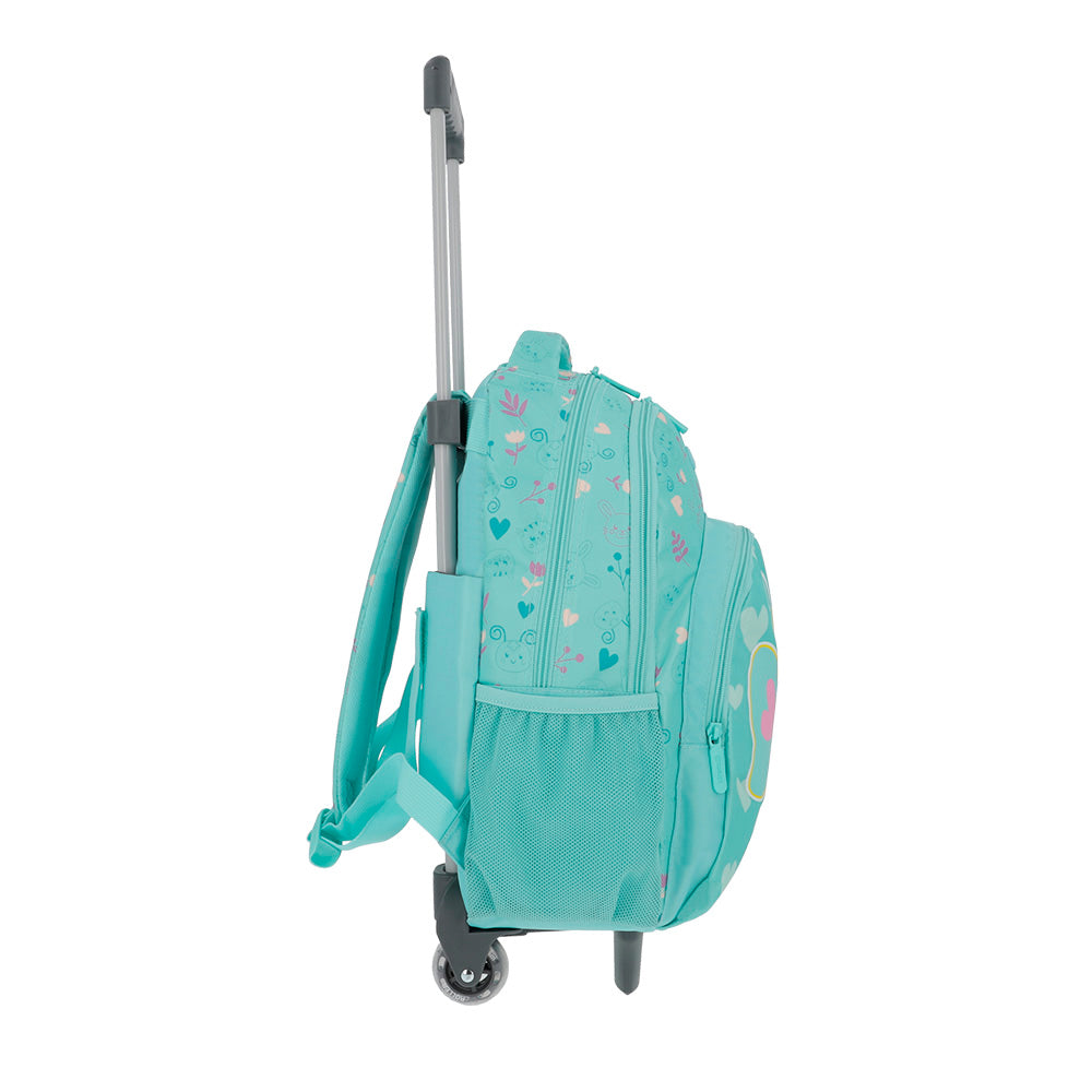 Mochila de Rodinha feminina infantil Lincoln verde água
