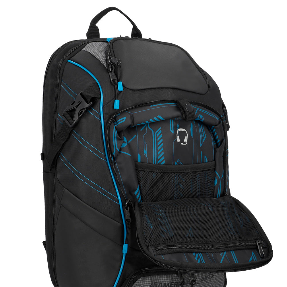 Mochila para Notebook 17" masculina Gamerpack Preta e Azul