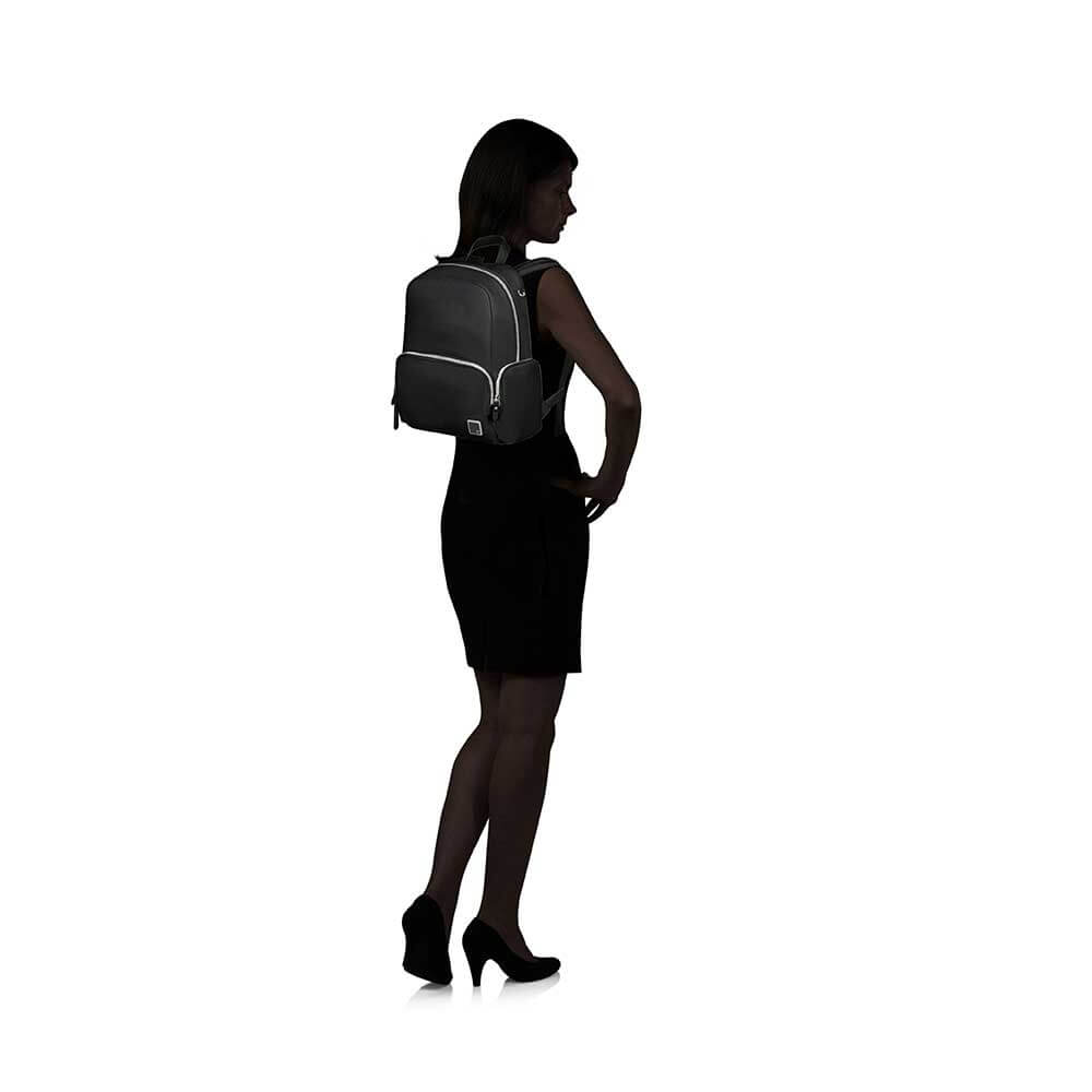 Mochila Samsonite Essentially Karissa com 3 Bolsos Preta