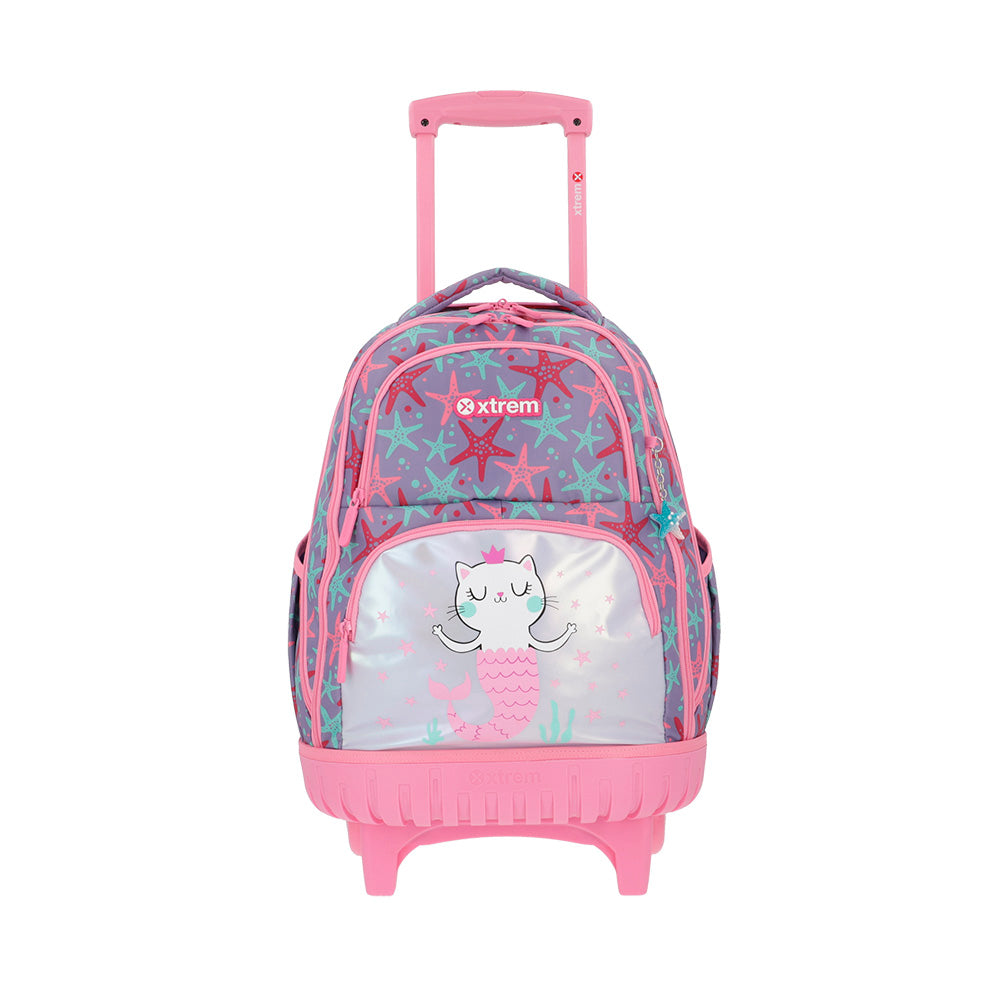 Mochila de Rodinha feminina infantil Cross Rosa e Lilás