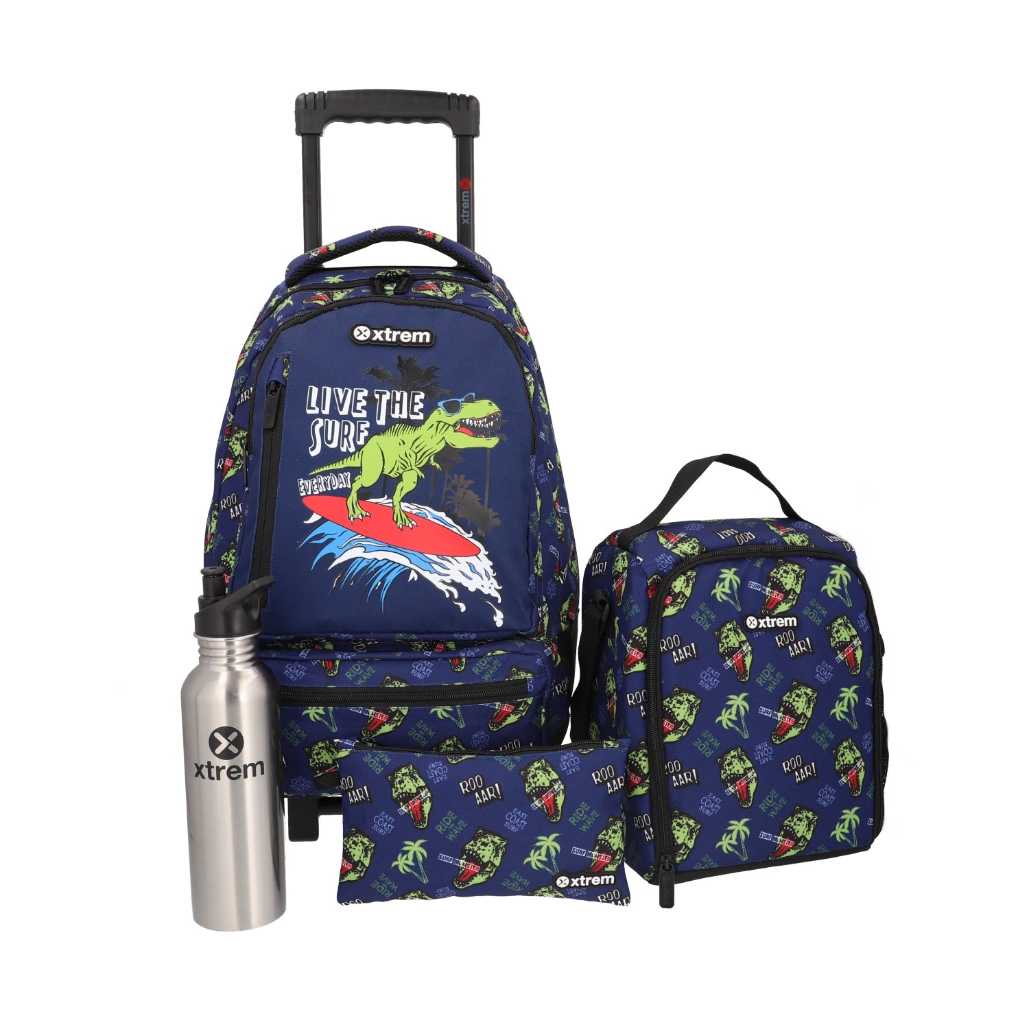 Kit Escolar Xtrem 4Pc Run Pack 295 Azul Dino