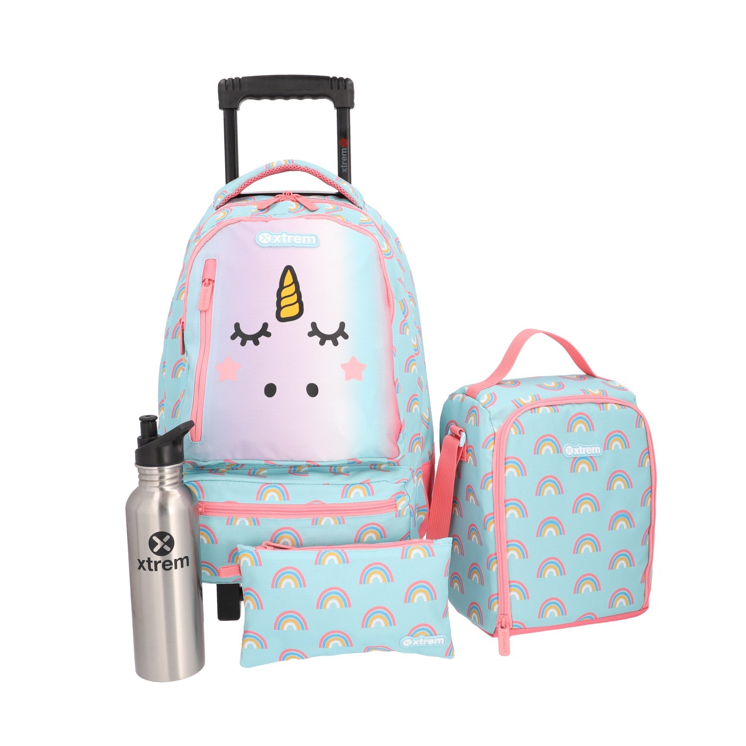 Kit Escolar Xtrem 4Pc Run Pack 295 Aqua Unicórnio