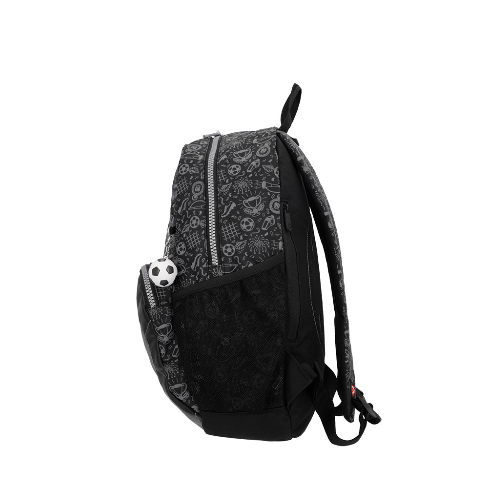 Mochila masculina infantil Bolt Futebol Preta