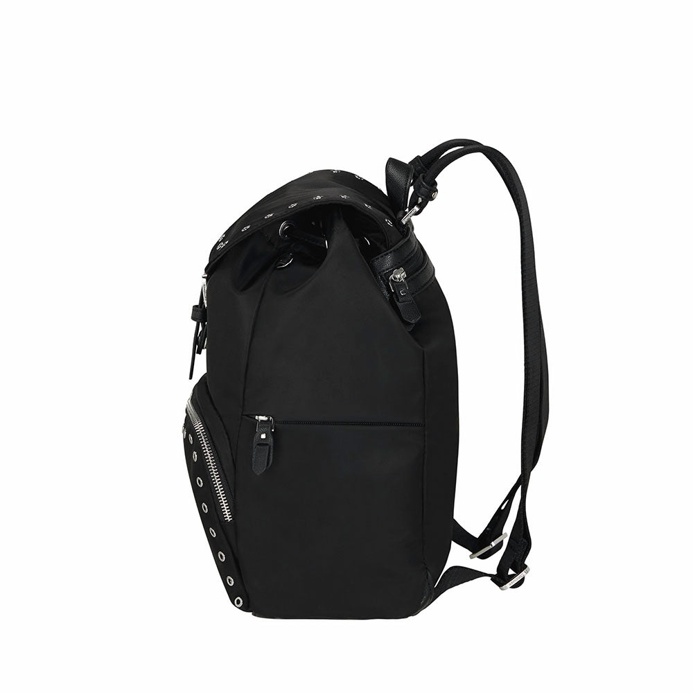 Mochila Samsonite Casual Karissa 2.0 com 3 bolsos e 1 fivela e Ilhós Preto