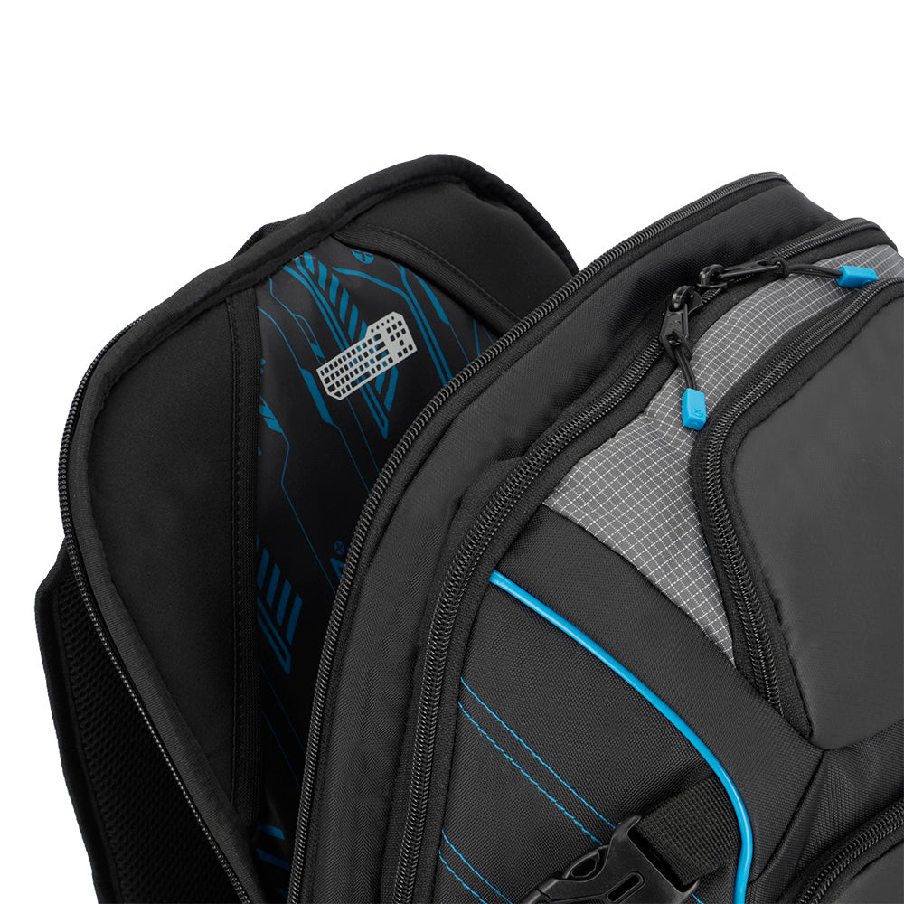 Mochila para Notebook 17" masculina Gamerpack Preta e Azul