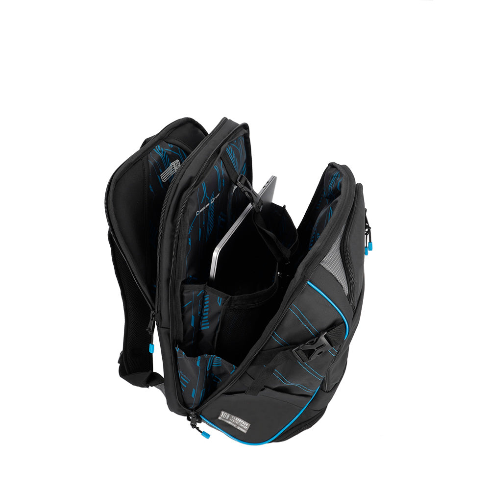 Mochila para Notebook 17" masculina Gamerpack Preta e Azul
