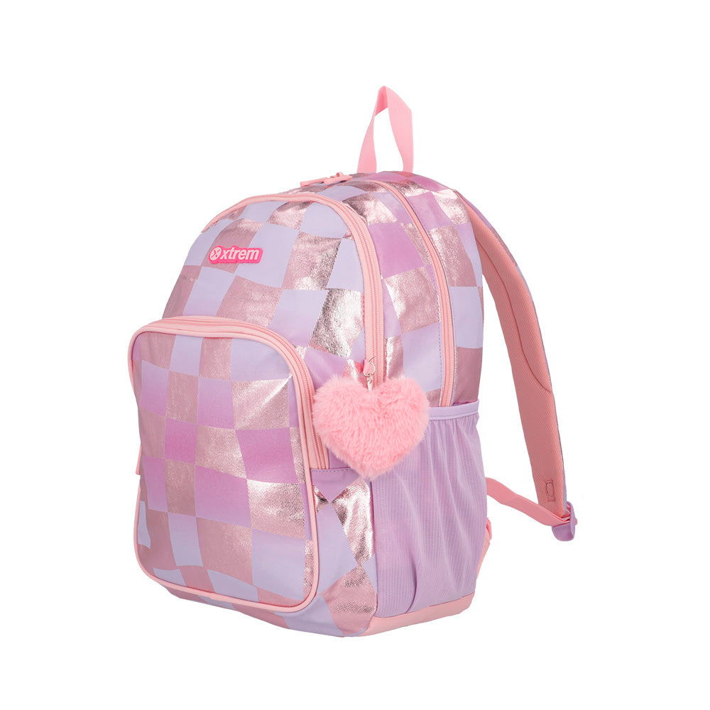 Mochila feminina infantil Hopper Checks Lilás