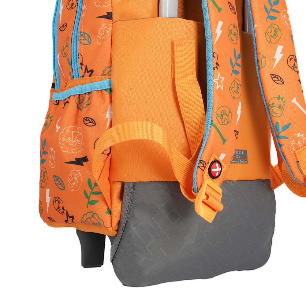 Mochila de Rodinha masculina infantil Lincoln Laranja
