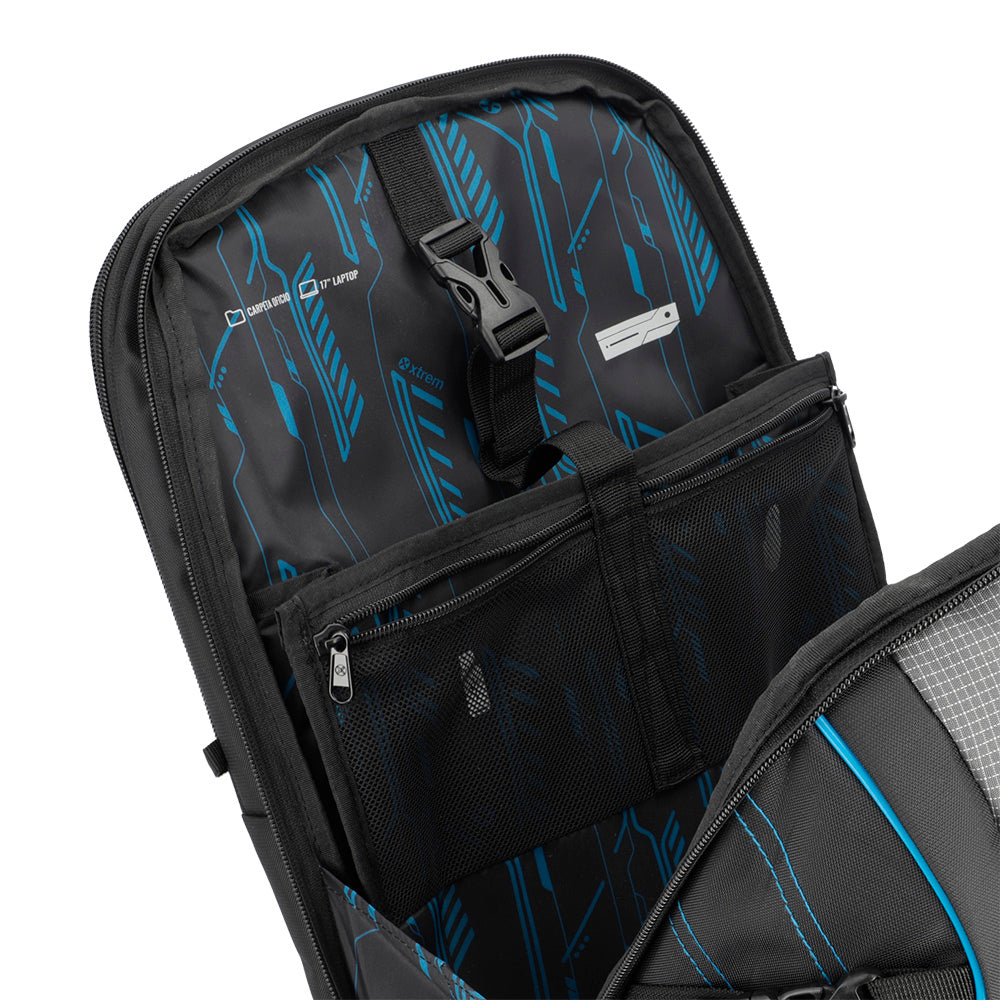 Mochila para Notebook 17" masculina Gamerpack Preta e Azul