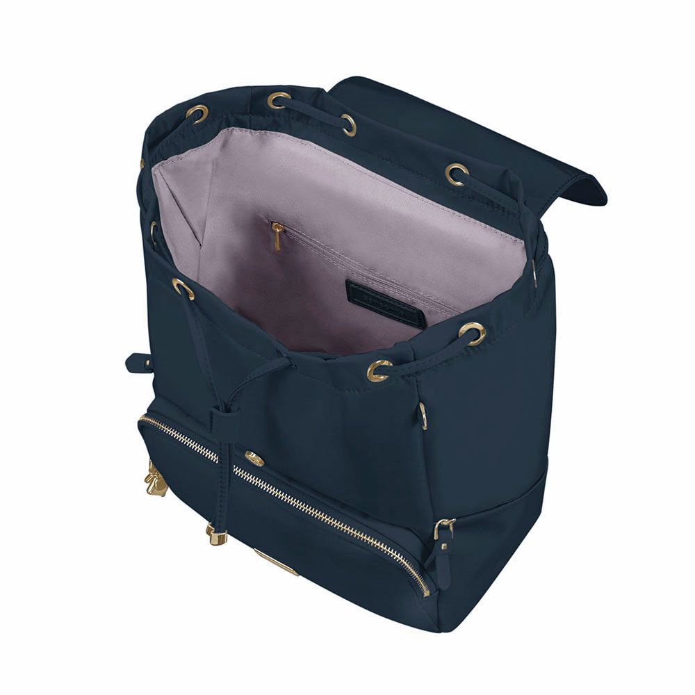 Mochila Samsonite Casual Karissa 2.0 com 3 bolsos e 1 fivela Azul Marinho