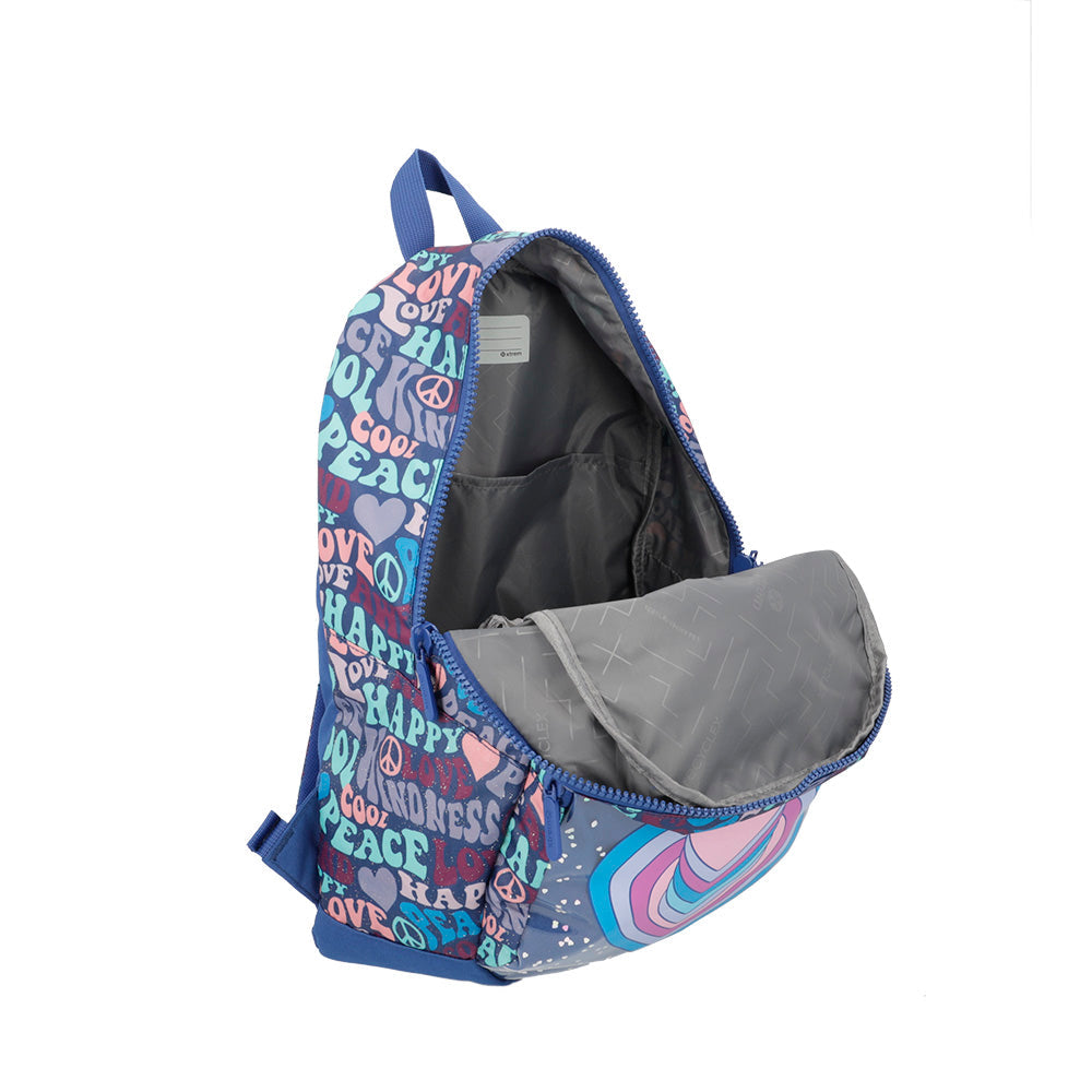 Mochila feminina infantil Bolt Coração Azul