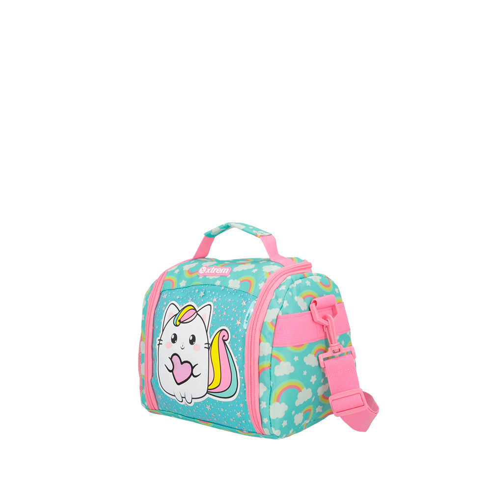 Lancheira Infantil feminina Térmica New Break Gato Verde Água