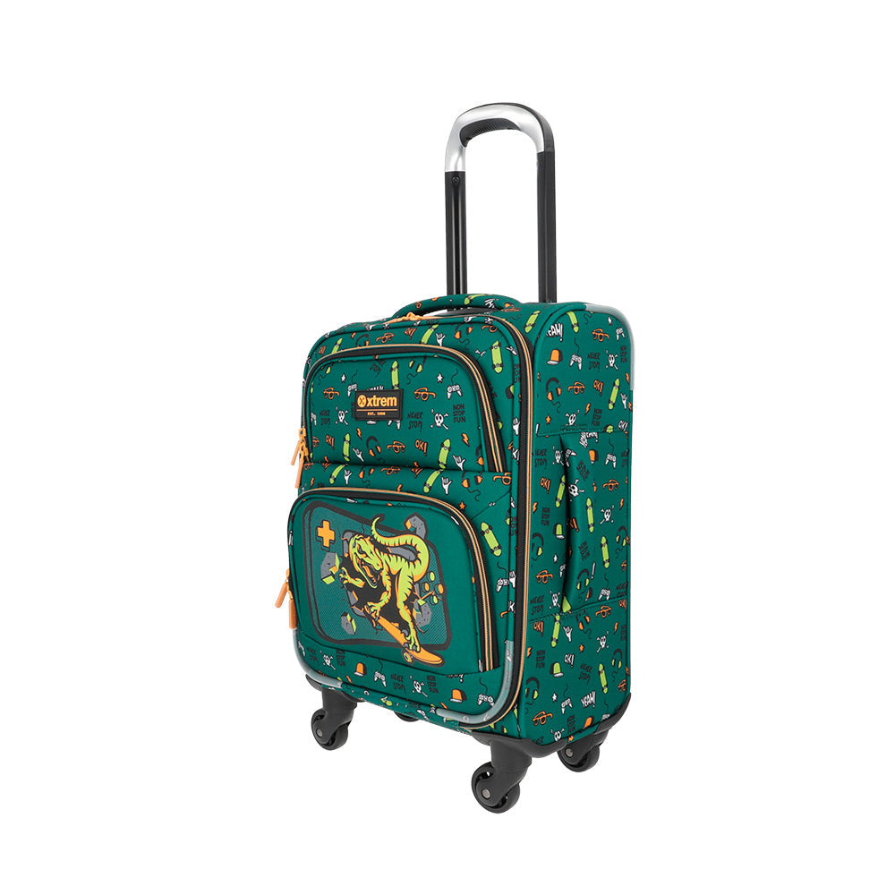 Conjunto Escolar Mochila de Rodinha masculina infantil Speedy Pack Dino Verde