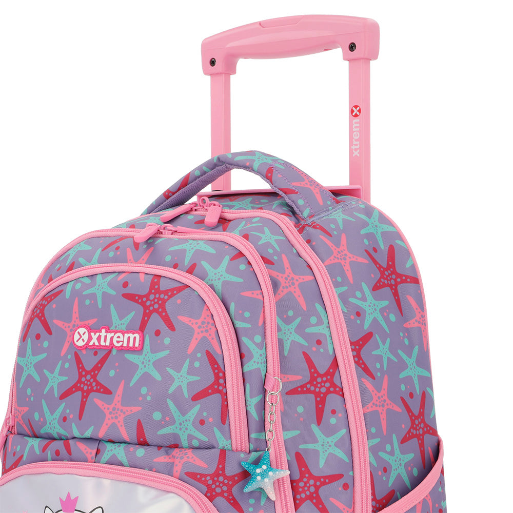 Mochila de Rodinha feminina infantil Cross Rosa e Lilás