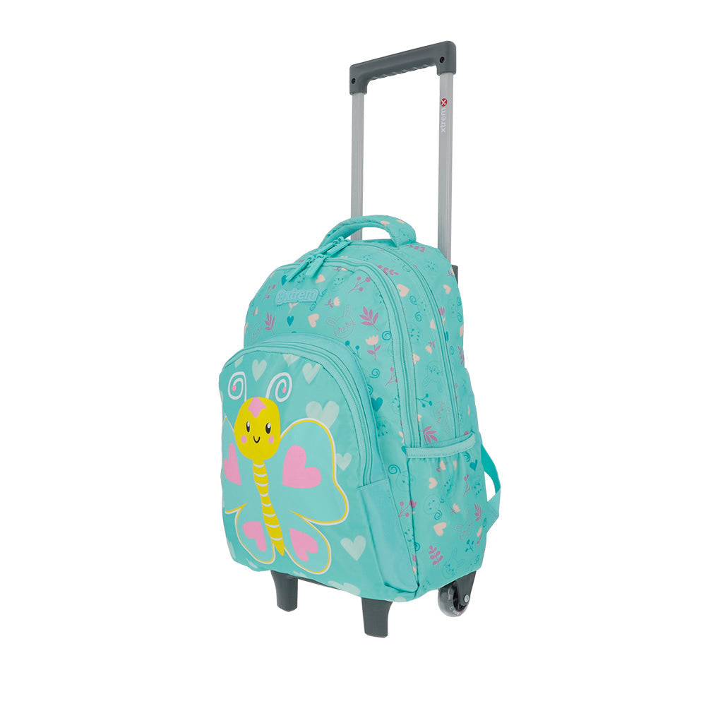 Mochila de Rodinha feminina infantil Lincoln verde água