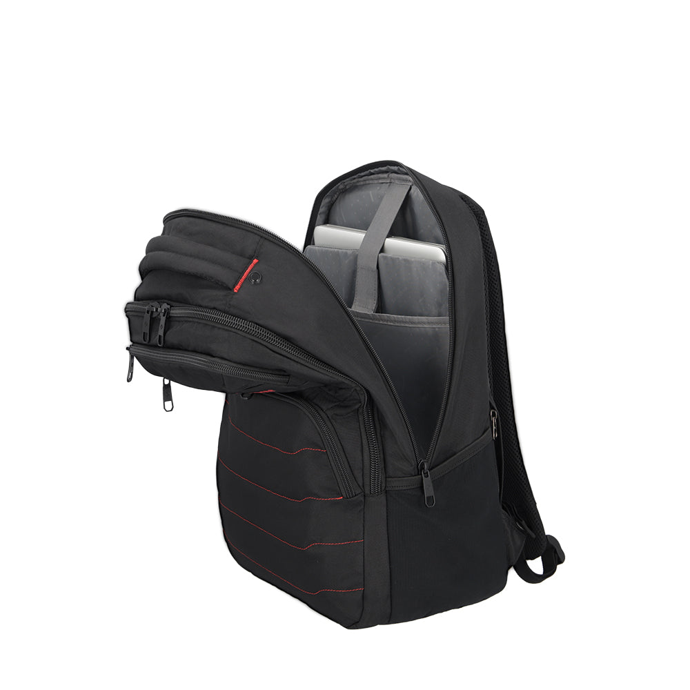 Mochila para laptop hombre Acceleration Stark negro/rojo 17