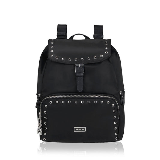 Mochila Samsonite Casual Karissa 2.0 com 3 bolsos e 1 fivela e Ilhós Preto