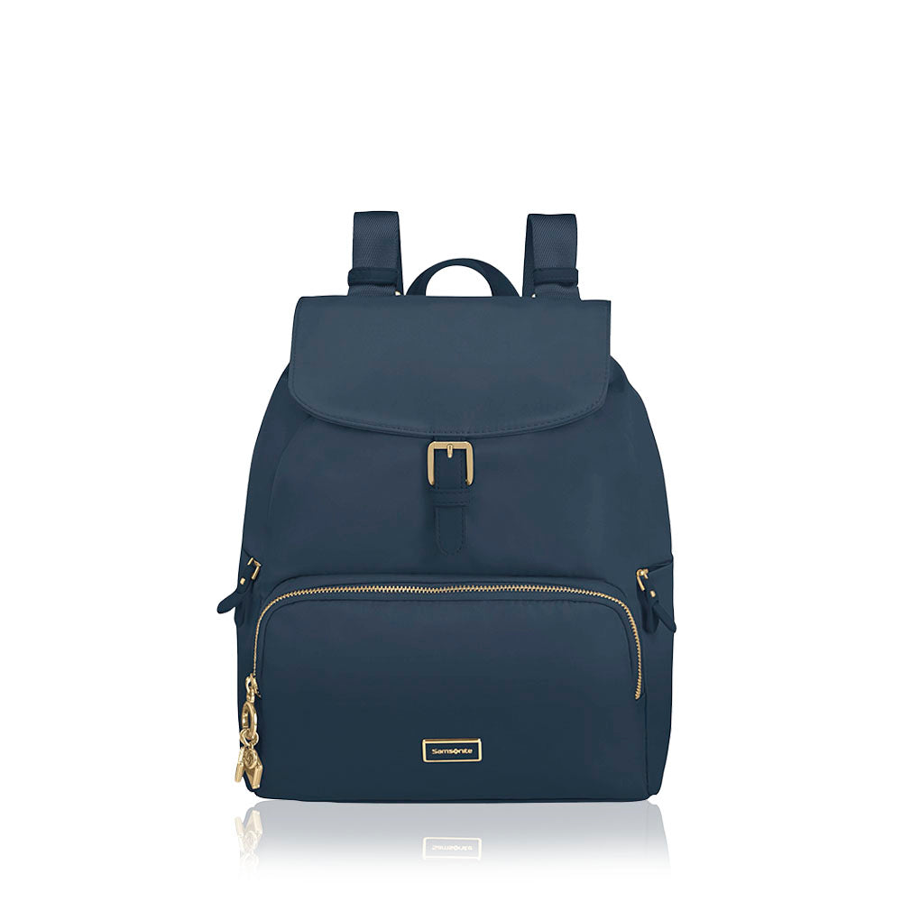 Mochila Samsonite Casual Karissa 2.0 com 3 bolsos e 1 fivela Azul Marinho