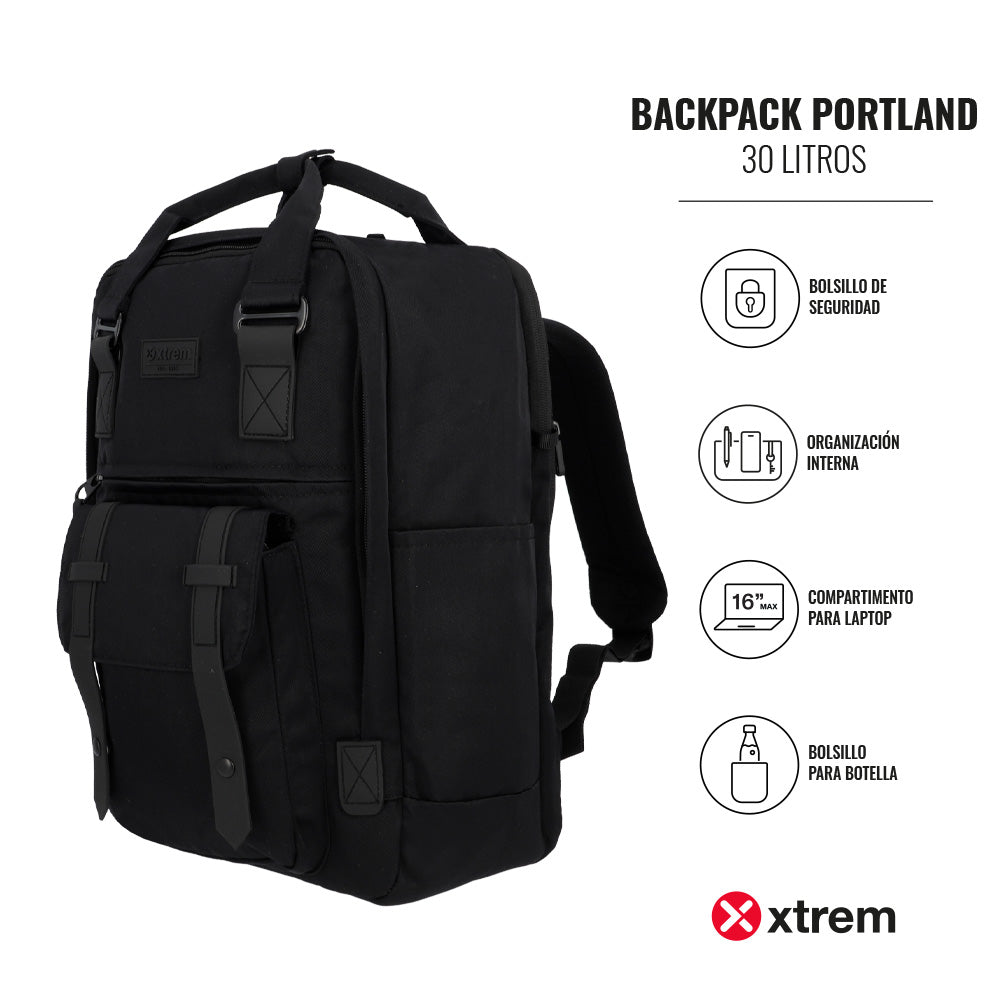 Mochila para notebook 16" feminina Portland Preta